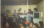 Downbeat allererster Auftritt 26.M&auml;rz 1991 Insel Coburg - eines der wenigen Fotos aus meiner Z&uuml;rdel-(lange Haare)Zeit